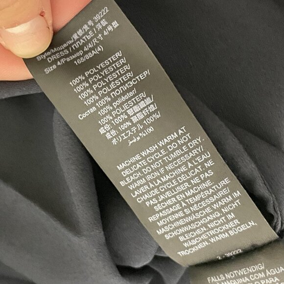 Tory Burch Womens Jane Shirt Dress Size 4 Navy Blue Crepe de chine ruffle NWT - Picture 10 of 14